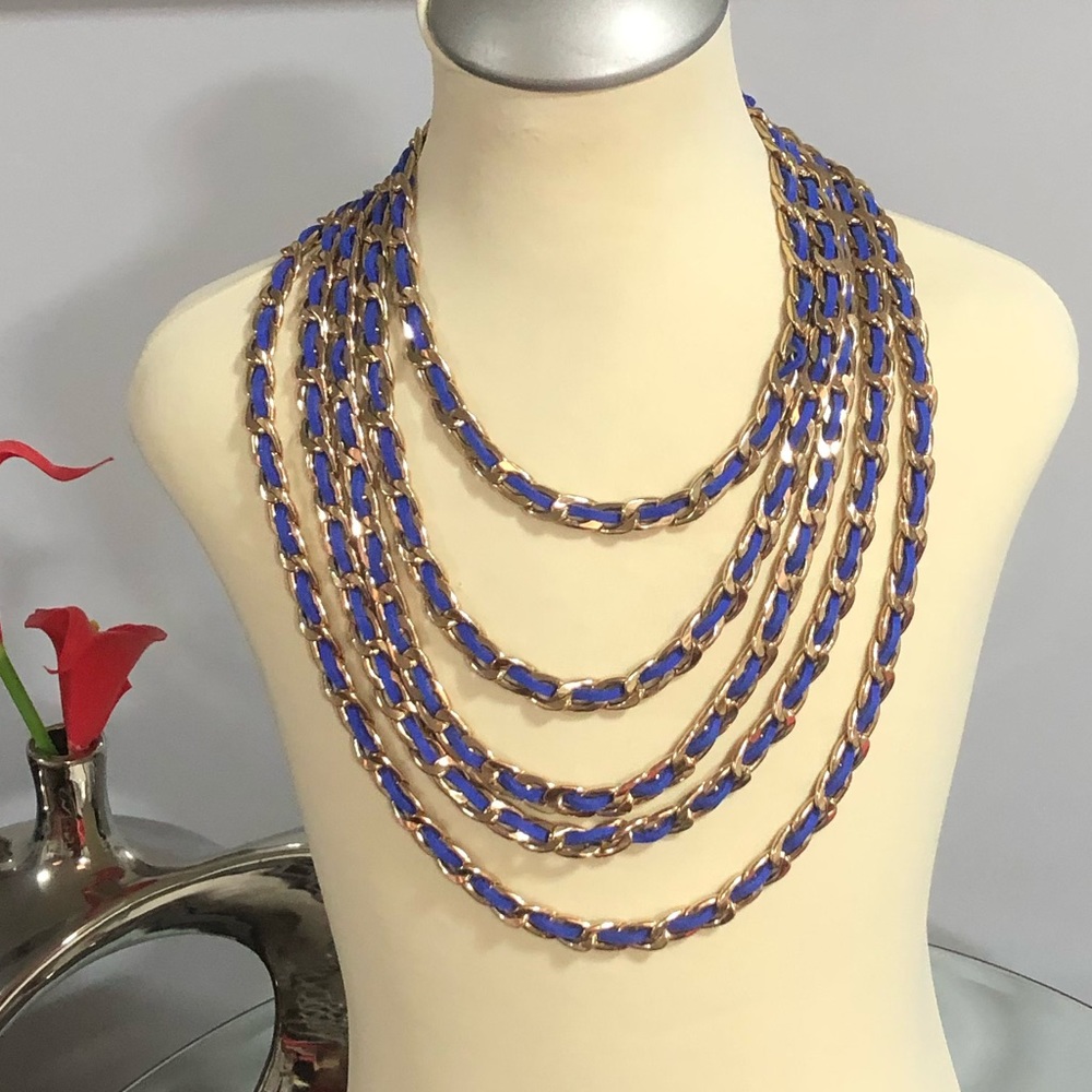 Ribbon and Chainlink Stacked Necklace